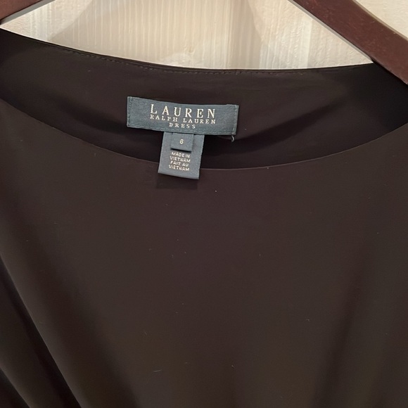 Women’s Ralph Lauren Black Sleeveless Sz 6 Twist Front rouged Stretch Sheath drs - Picture 6 of 9